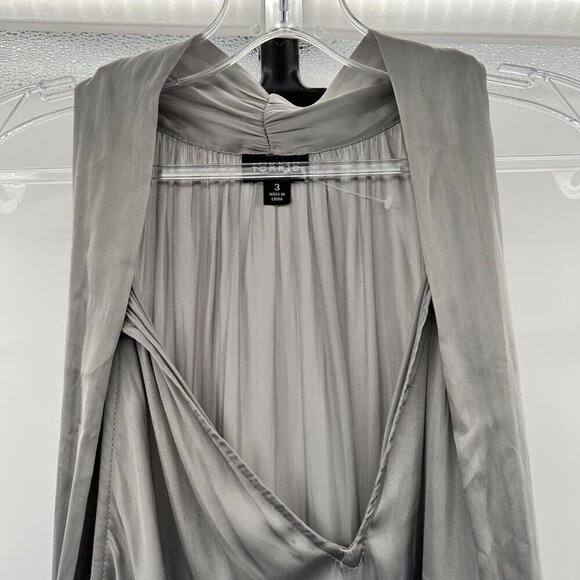 Torrid Women's Sleeveless Blouse Tie V-Neck Gray Size 3X - Picture 2 of 9